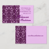 Carte de visite POURPRE et ROSE personnel de (Devant / Derrière)