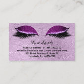Carte De Visite Pourpre fascinant de mèches de mèche de cil (Dos)