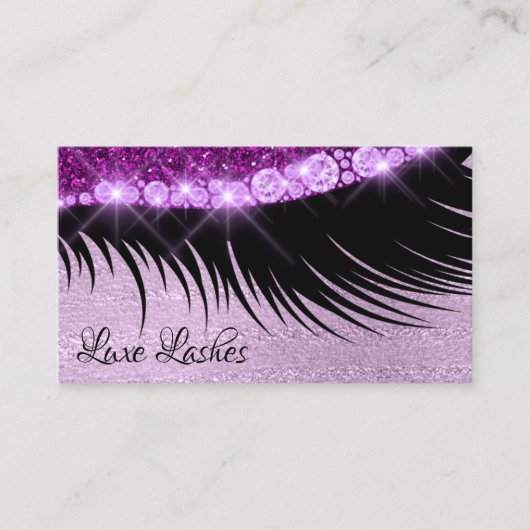 Carte De Visite Pourpre fascinant de mèches de mèche de cil (Devant)