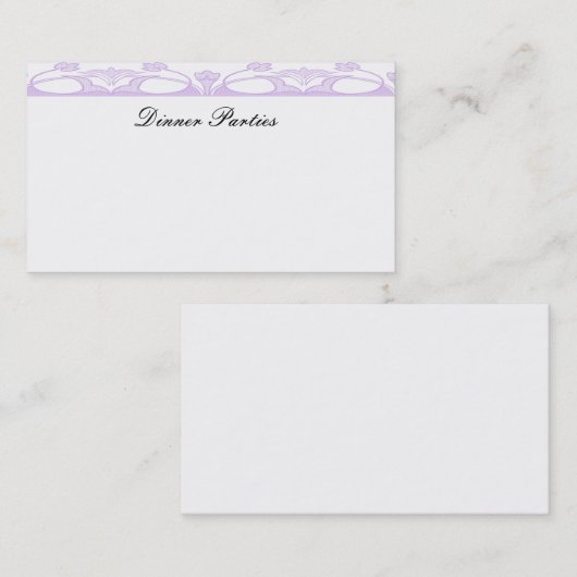 Carte de visite pourpre fleuri (Devant / Derrière)