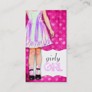Carte De Visite Pourpre génial de poupée Girly de fille de la