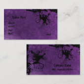 Carte de visite pourpre grunge (Devant / Derrière)