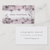 Carte De Visite Pourpre grunge et lilas floraux (Devant / Derrière)