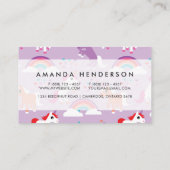 Carte De Visite Pourpre mignon d'arc-en-ciel de licorne (Dos)