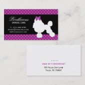 Carte De Visite Pourpre mignon de point de polka de caniche de (Devant / Derrière)