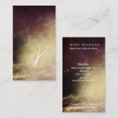 Carte De Visite pourpre moderne de cisaillements de ciseaux de (Devant / Derrière)