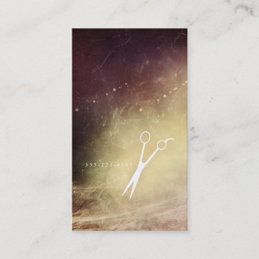 Carte De Visite pourpre moderne de cisaillements de ciseaux de (Devant)