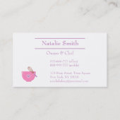 Carte De Visite Pourpre moderne élégant de rose de café de (Dos)