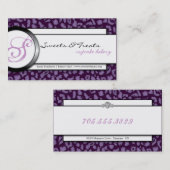 Carte de visite pourpre noir de léopard de (Devant / Derrière)