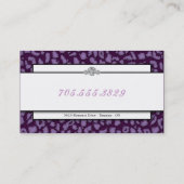 Carte de visite pourpre noir de léopard de (Dos)