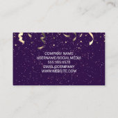 Carte De Visite Pourpre | Parti Popper et Confetti (Dos)