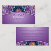 Carte De Visite Pourpre pourpre de mandala de Lotus (Devant / Derrière)