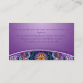 Carte De Visite Pourpre pourpre de mandala de Lotus (Dos)