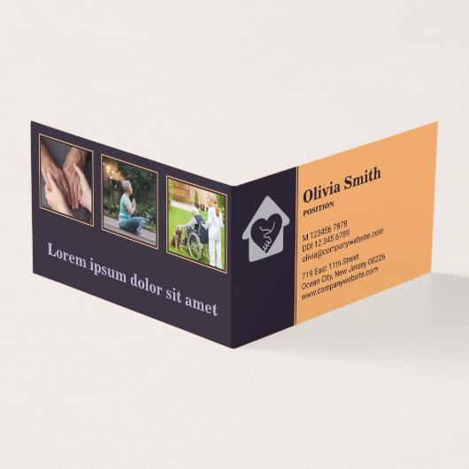 Carte de visite pourpre professionnel des soins au (Outside)