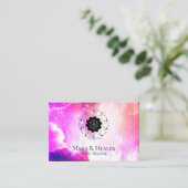 Carte De Visite * Pourpre sacré cosmique de rose de la géométrie (Debout devant)