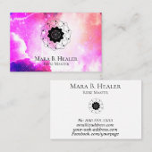 Carte De Visite * Pourpre sacré cosmique de rose de la géométrie (Devant / Derrière)
