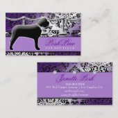 Carte De Visite Pourpre snob de l'animal familier 311 (Devant / Derrière)