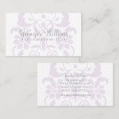 Carte de visite pourpre subtil Damask (Devant / Derrière)