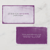 Carte de visite pourpre violet moderne de tableau (Devant / Derrière)