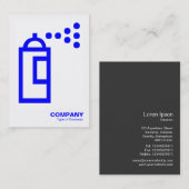 Carte De Visite Poussée de vaporisateur - Bleu sur blanc (Devant / Derrière)