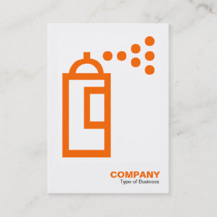 Carte De Visite Poussée de vaporisateur - orange sur blanc