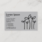 Carte De Visite Pousses de jeunes - blanc sur le noir (côtés (Dos)