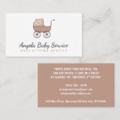 Carte De Visite Poussette Baby-sitter Garderie (Devant / Derrière)