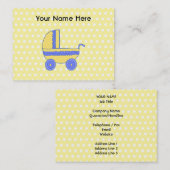 Carte De Visite Poussette de bébé jaune et bleu (Devant / Derrière)