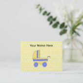 Carte De Visite Poussette de bébé jaune et bleu (Debout devant)
