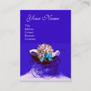 Carte De Visite Poussette vintage avec fleurs  Baby shower, papier
