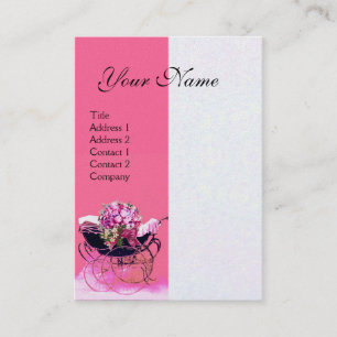 Carte De Visite Poussette vintage avec fleurs  Baby shower, papier
