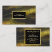 Carte De Visite *~ Poussière dorée Abstraite et noire excitante (Devant / Derrière)