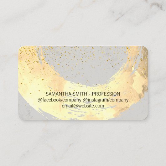 Carte De Visite Poussière Or Chic Brossée / Gris (Dos)