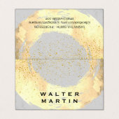 Carte De Visite Poussière Or Chic Brossée / Gris (Extérieur déplié)