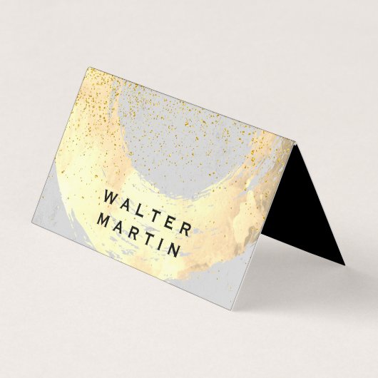 Carte De Visite Poussière Or Chic Brossée / Gris (Devant)