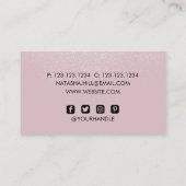 Carte De Visite Poussière Shimmer en argent et rose (Dos)