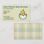 Carte De Visite Poussin jaune éclos (Devant / Derrière)