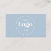 Carte De Visite Powder Blue Elegant Custom Company Logo QR Code (Devant)