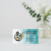 Carte De Visite Power Cleaning Logo | Pressure Washing (Debout devant)