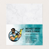 Carte De Visite Power Cleaning Logo | Pressure Washing (Extérieur déplié)