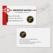 Carte De Visite Power Plug Electric Supply Line (Devant / Derrière)