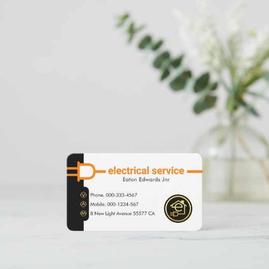 Carte De Visite Power Plug Electrical Supply Line (Debout devant)