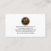 Carte De Visite Power Plug Electrician Bokeh (Dos)