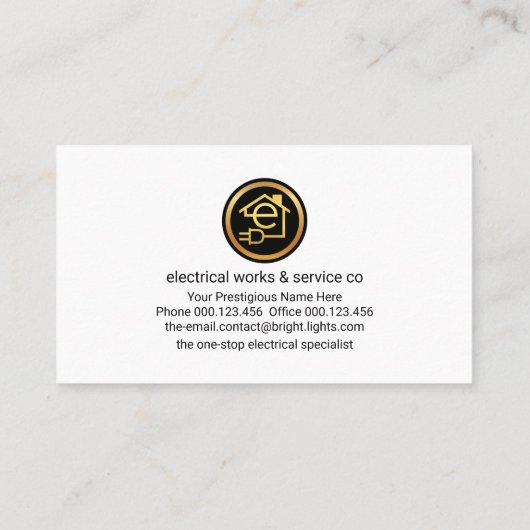Carte De Visite Power Plug Electrician Bokeh (Dos)