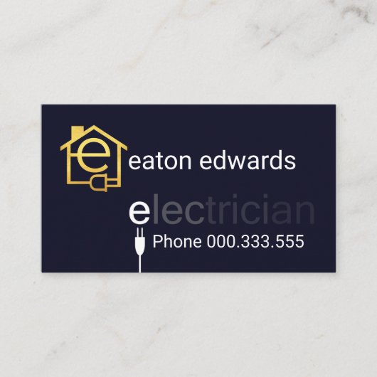 Carte De Visite Power Plug Electrician Bokeh (Devant)