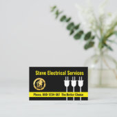 Carte De Visite Power Plugs Charging Electrical Services (Debout devant)