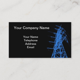Carte De Visite Powermast à haute tension dans le bleu