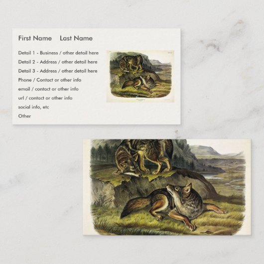 Carte De Visite Prairie Wolf (Devant / Derrière)