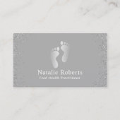 Carte De Visite Praticien de soins de pieds Argent moderne (Devant)