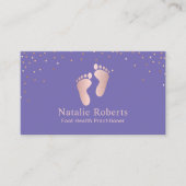 Carte De Visite Praticien en soins de santé de pied Purple & Rose  (Devant)